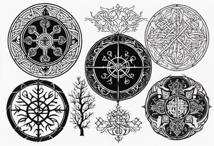 vegvisir & yggdrasill tattoo idea