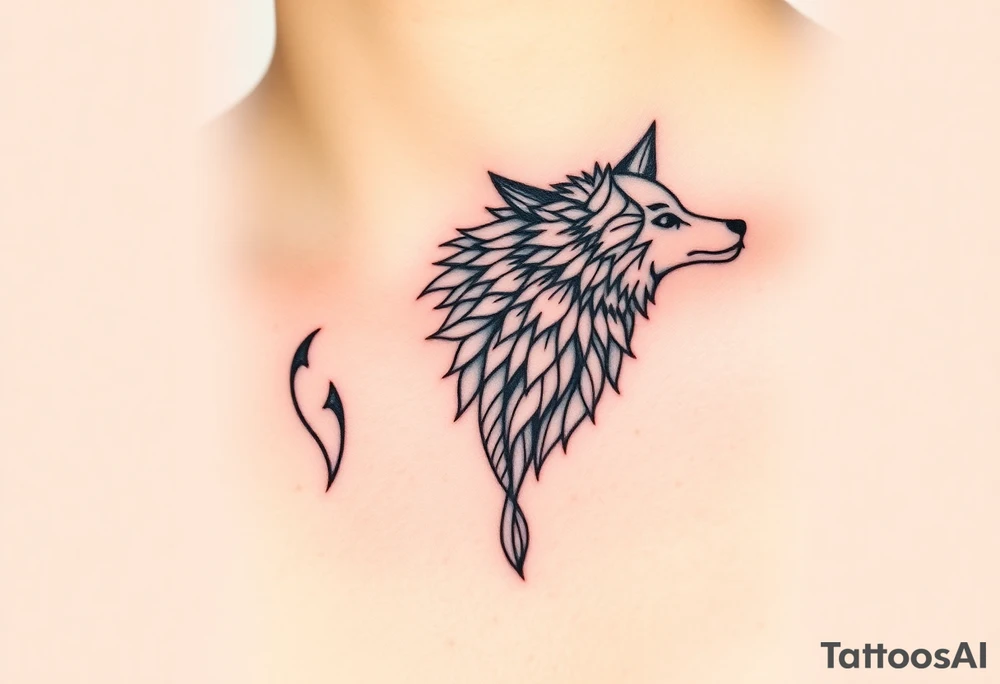 Sheep and wolf into a hybrid 
animal tattoo idea