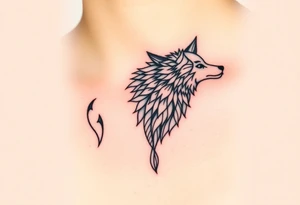 Sheep and wolf into a hybrid 
animal tattoo idea
