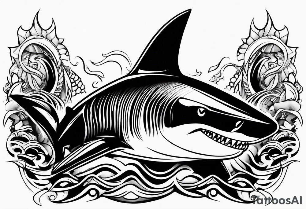 Forearm shark teeth tattoo idea