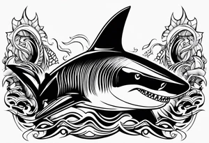 Forearm shark teeth tattoo idea