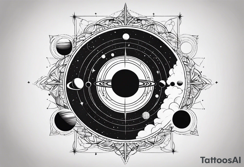 a geometrical representation of the solar system tattoo idea a geometrical representation of the solar system tattoo idea