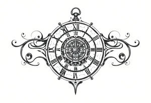 vintage roman numerals within ornate clockwork mechanism tattoo idea