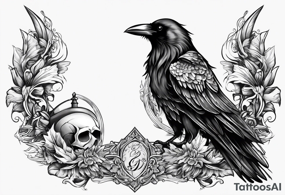 Crow and grim reaper sythe tattoo idea