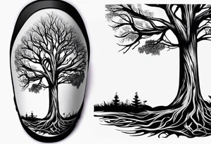 A Tattoo of a tree. Tree roots starting from my toes and growing upwards onto my leg into a tree.size of tattoo should not go above my knee tattoo idea