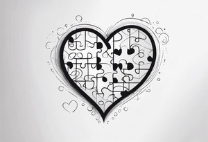 Puzzle pieces, a heart shape tattoo idea
