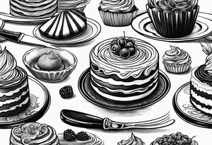 whisk, Cream, Knife, cakes resembles pastry chef tattoo idea