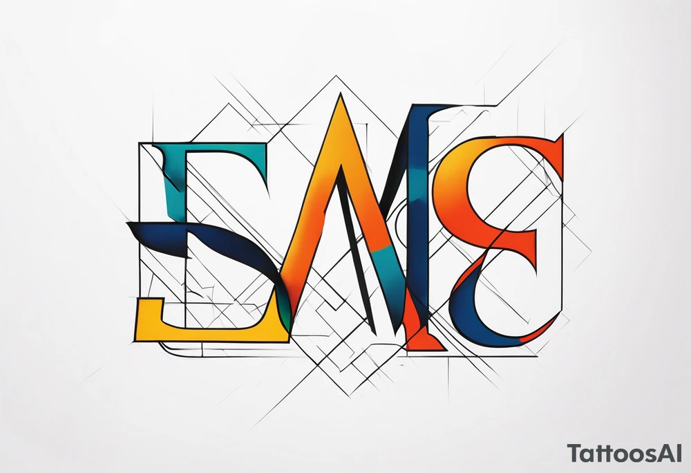 letters “ E S C M” meshed together tattoo idea