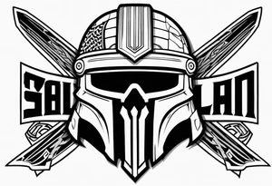 Valhalla soldier 
helmet tattoo idea