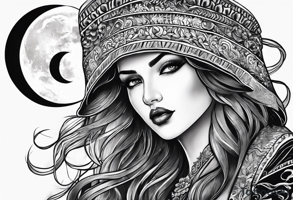 saad guy under the moon tattoo idea