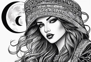saad guy under the moon tattoo idea