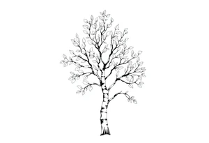 birch tree with light coloured leaves tattoo idea