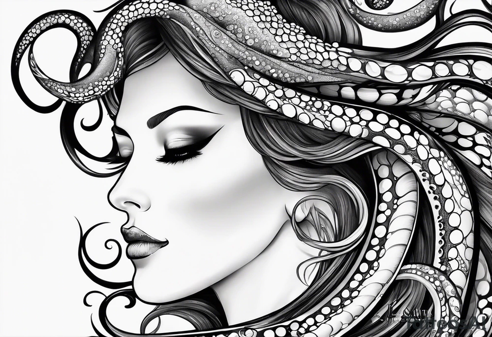 Octopus peaceful waves tattoo idea