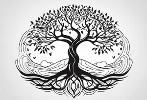 tree of Life with Branches and Roots tattoo idea