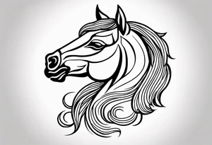 A horse tattoo with a traditional design, 8x8 cm, in color. tattoo idea