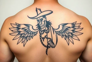 Charro negro in American traditional style tattoo idea