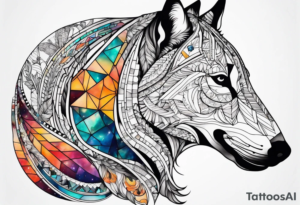 Glass animals in Amsterdam featuring colours of the universe and galaxies tattoo idea