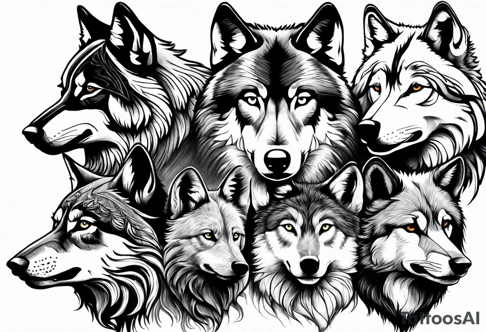 pack of Wolves tattoo idea