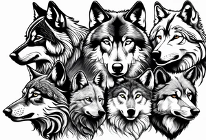 pack of Wolves tattoo idea