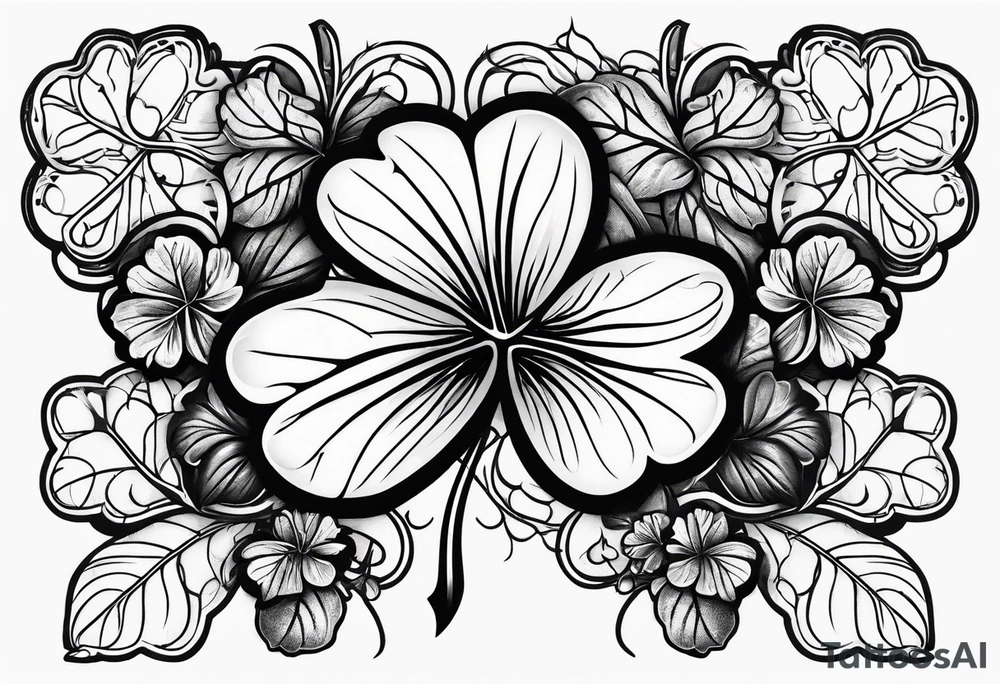 a single three leaf clover with vine tattoo idea