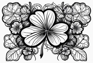 a single three leaf clover with vine tattoo idea