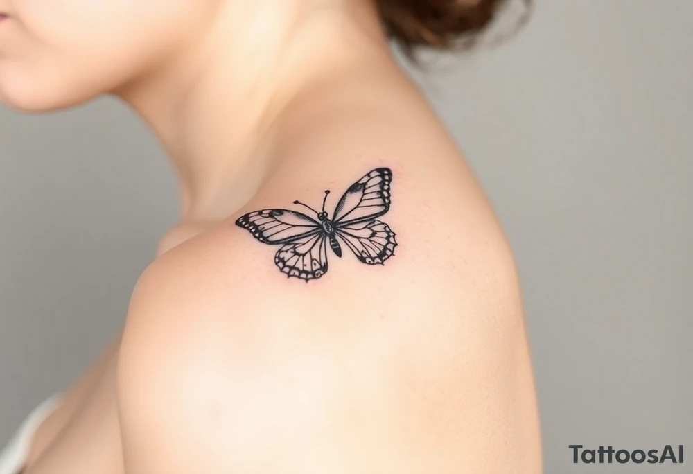 yellow butterfly tattoo idea
