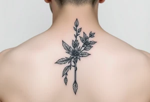 herbal tattoo on the ear (helix) tattoo idea
