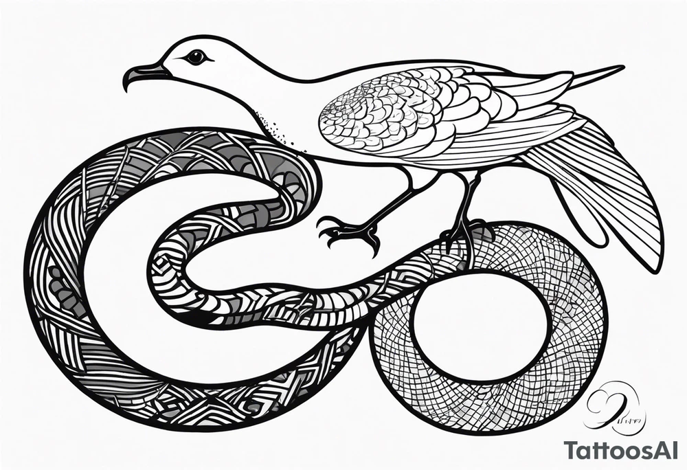 A Snake and a dove with “Matthew 10:16” included tattoo idea