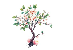 Hawthorn tree tattoo idea
