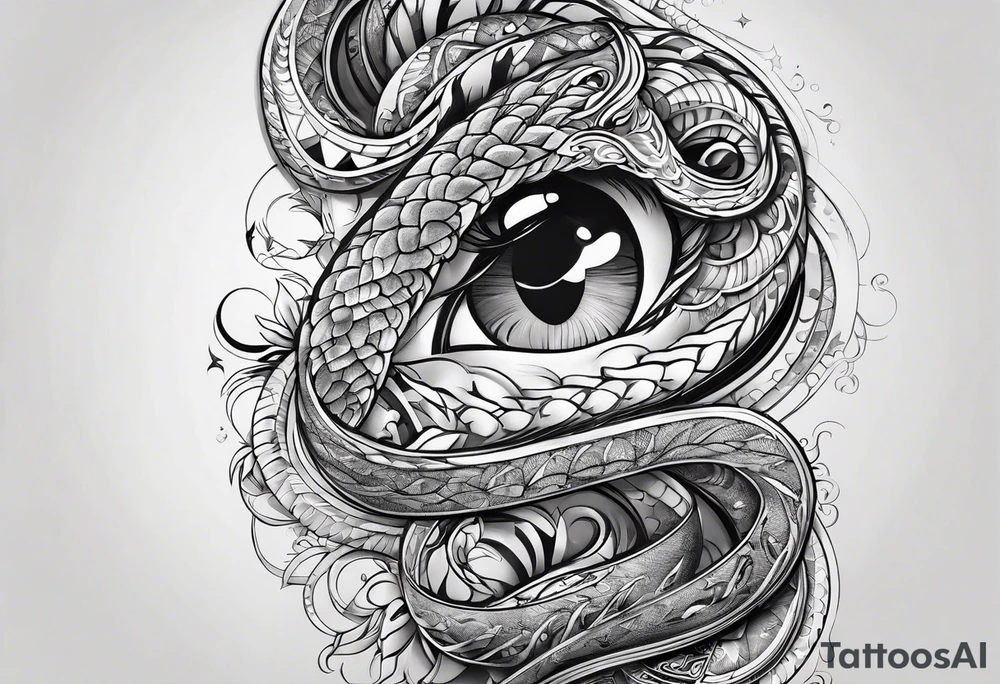 Schlange mit langen körper tattoo idea