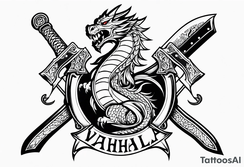 Valhalla  warrior soldier  Sword axe
 Dragon tattoo idea
