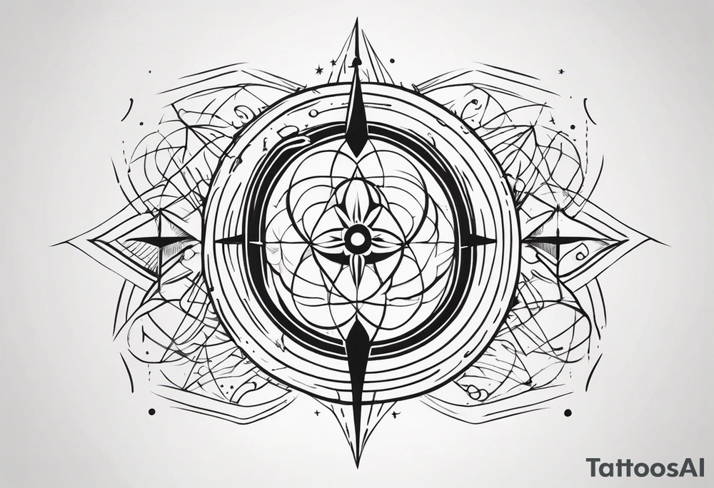 small minimalistic quantum field tattoo idea
