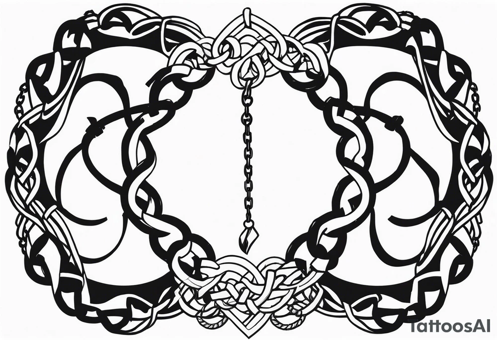 Broken chains tattoo idea