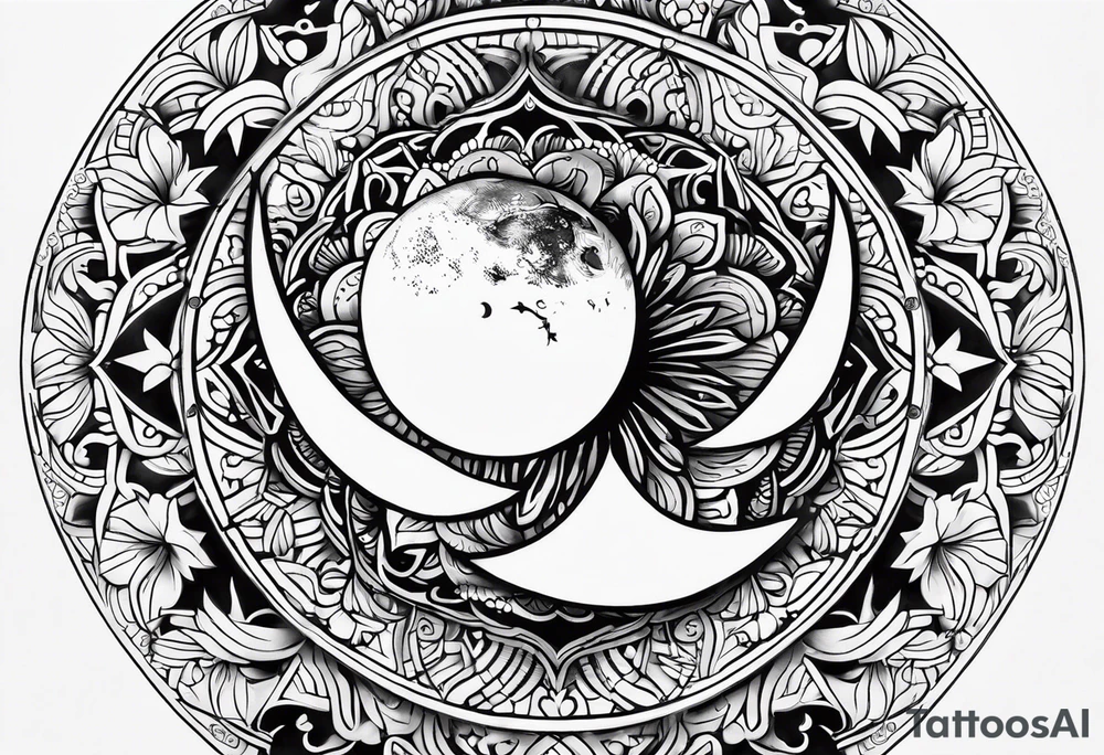 Ornamental Mandala Tattoo on Woman’s Spine,flower,moon,balance,eternity,perfection,love,patience,rising out of suffering tattoo idea