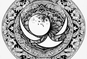 Ornamental Mandala Tattoo on Woman’s Spine,flower,moon,balance,eternity,perfection,love,patience,rising out of suffering tattoo idea
