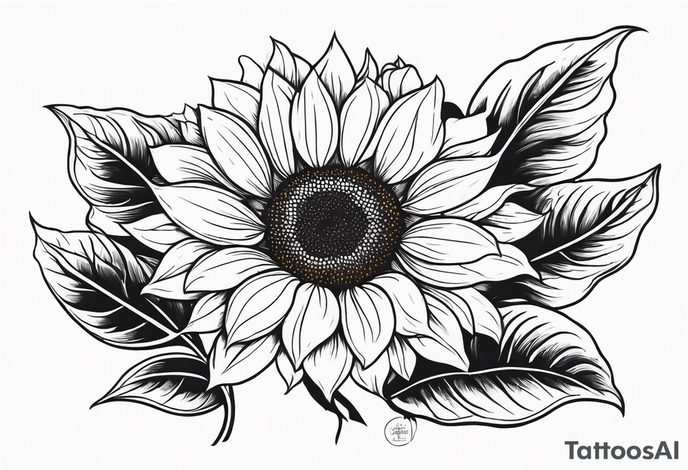 Flower fire an a sunflower tattoo idea