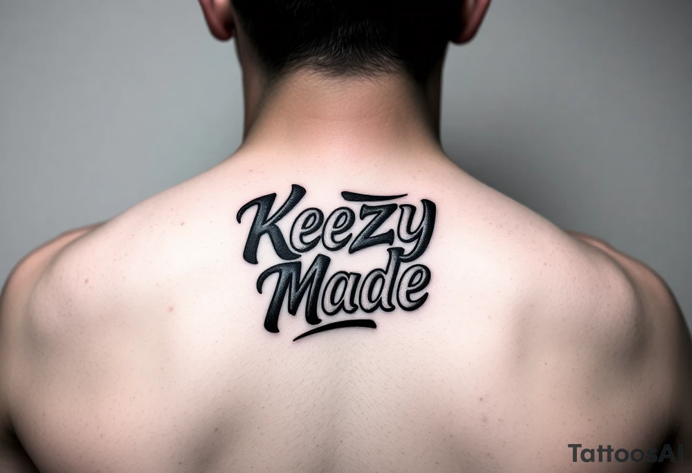 Rounded bubble style lettering as one  (KeezY MadE) tattoo idea