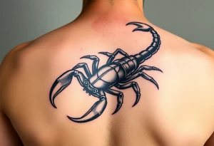 Large black scorpion, forked tail with stinger tattoo idea