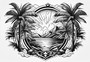 ice cubes and palm trees tattoo idea