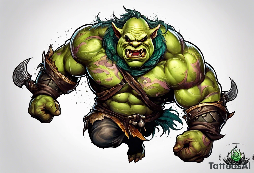 leaping ogre tattoo idea
