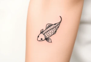 koi fish swimming upstream tattoo idea