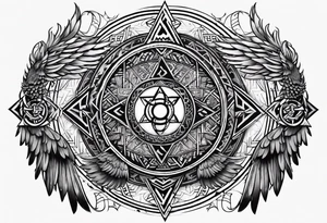 Viking Vegvisir with raven wings around it, Valknut tattoo idea