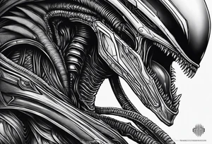 xenomorph, arm sleeve tattoo idea