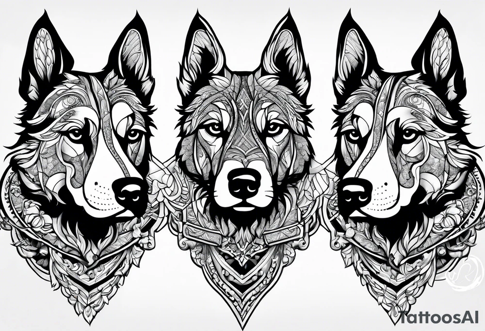 a three headed dog tattoo idea