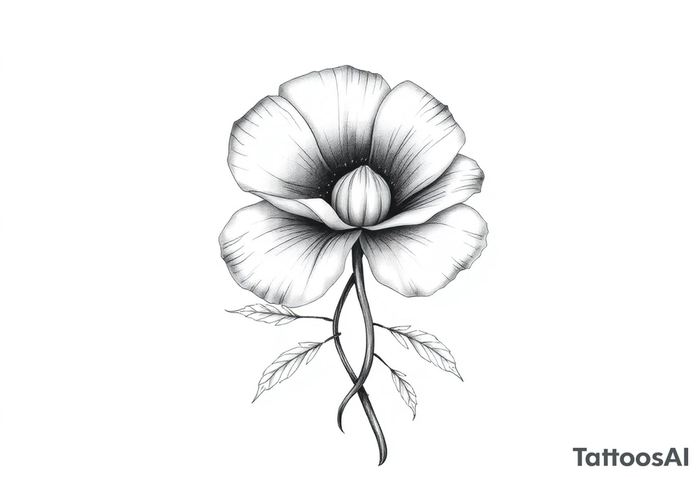 Violet and poppy tied together tattoo idea