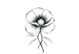 Violet and poppy tied together tattoo idea