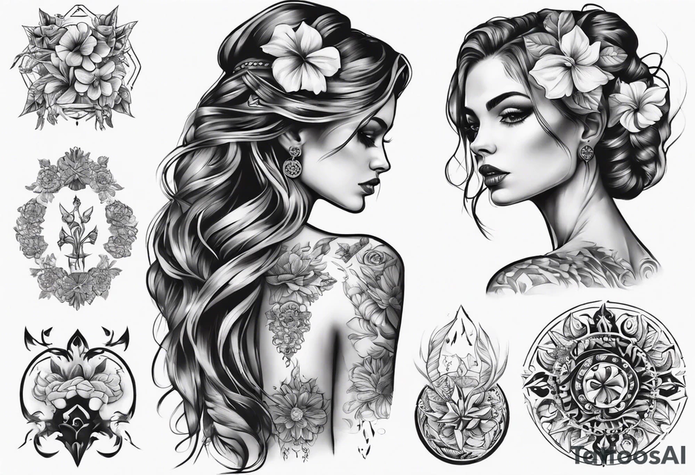 Beautiful Ukrainian Woman Back Tattoo tattoo idea