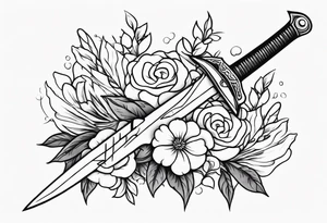Sword and flowers tattoo idea