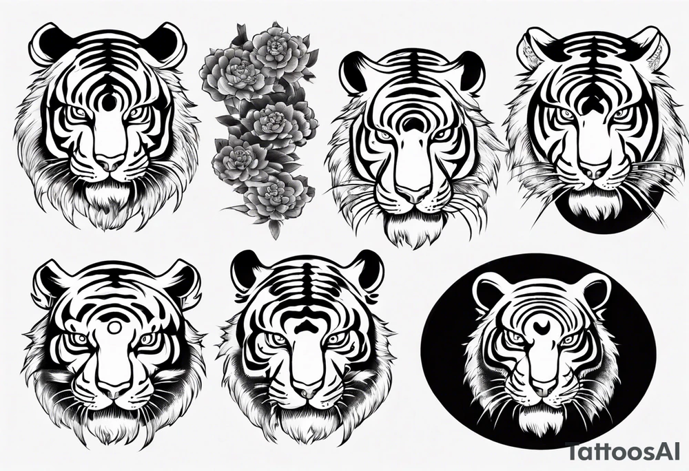Ancient Chinese divine tiger tattoo idea