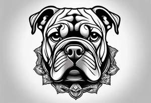 Bull dog
sand blasting 
Abseiler tattoo idea